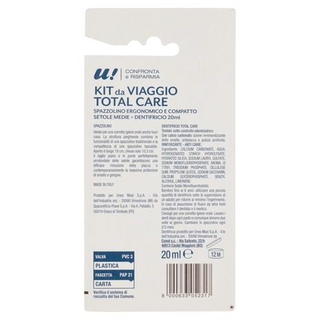 Kit da Viaggio Total Care U! Confronta e Risparmia